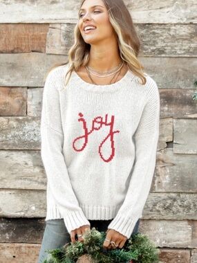 Wooden Ships by Paola Buendia Joy To The World Crew Neck Sweater